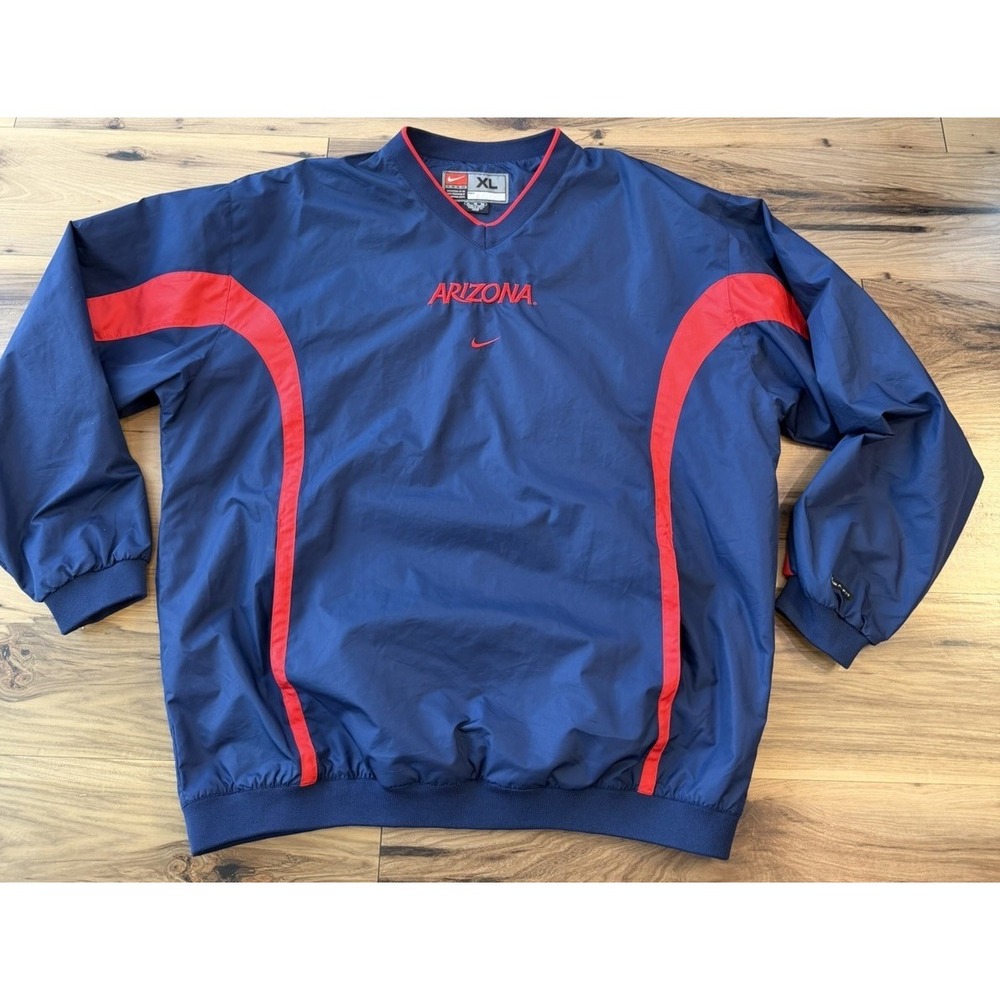 Nike Team Arizona Pullover Windbreaker Mens XL Navy Red Clima Fit Jacket